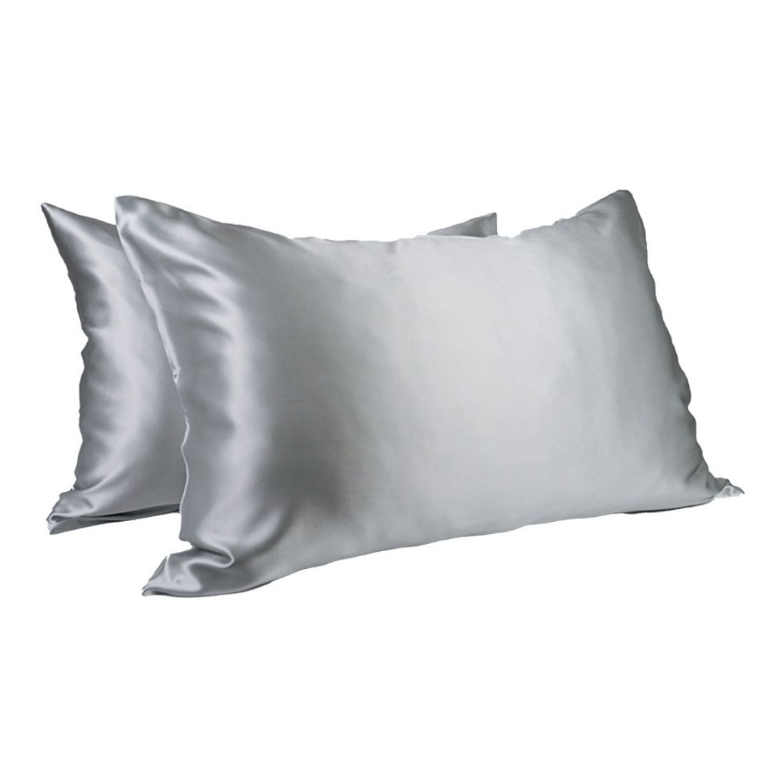 Soreia Queen Silk Pillowcase Set with two 22 Momme Mulberry silk pillowcases, soft and smooth surface for luxurious sleep.
