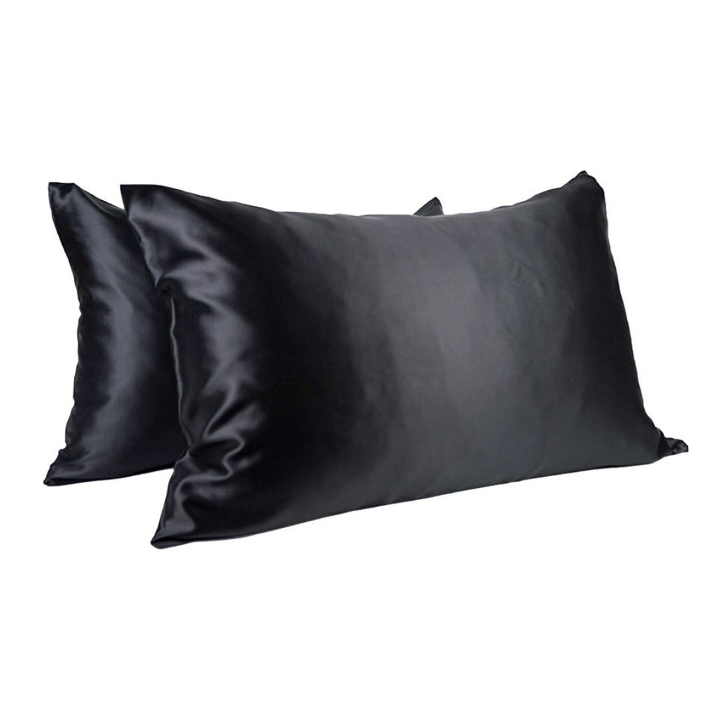Soreia Queen Silk Pillowcase Set, 2-pack, 22 Momme Mulberry silk with smooth, shiny fabric and concealed zipper closure.