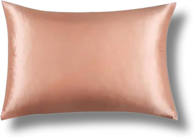 Soreia Queen Mulberry Silk Pillowcase in rose gold, Grade 6A 22 Momme, smooth and luxurious fabric for comfortable sleep.