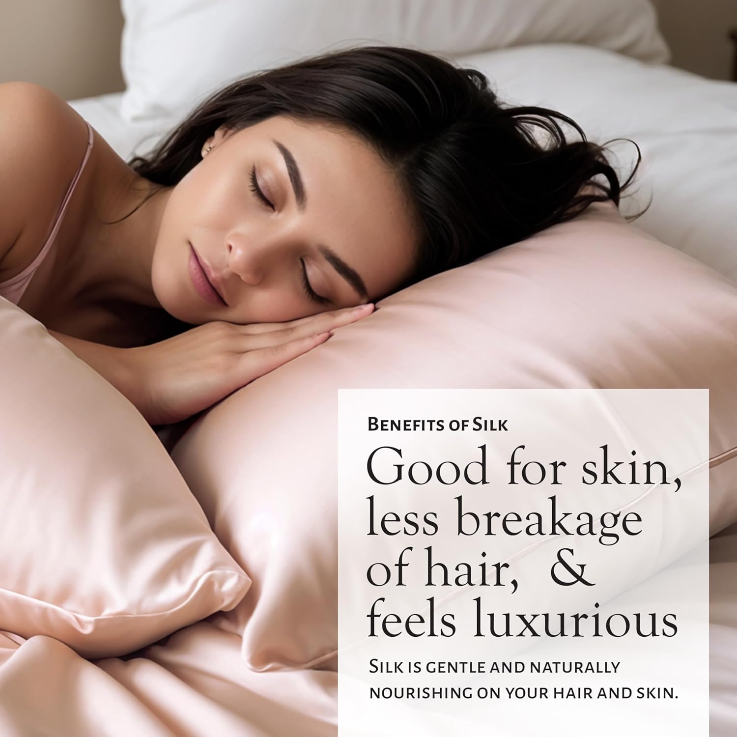 Soreia luxury silk gift set includes a pillowcase, sleep mask, and scrunchie made from soft Mulberry silk for beauty sleep.
