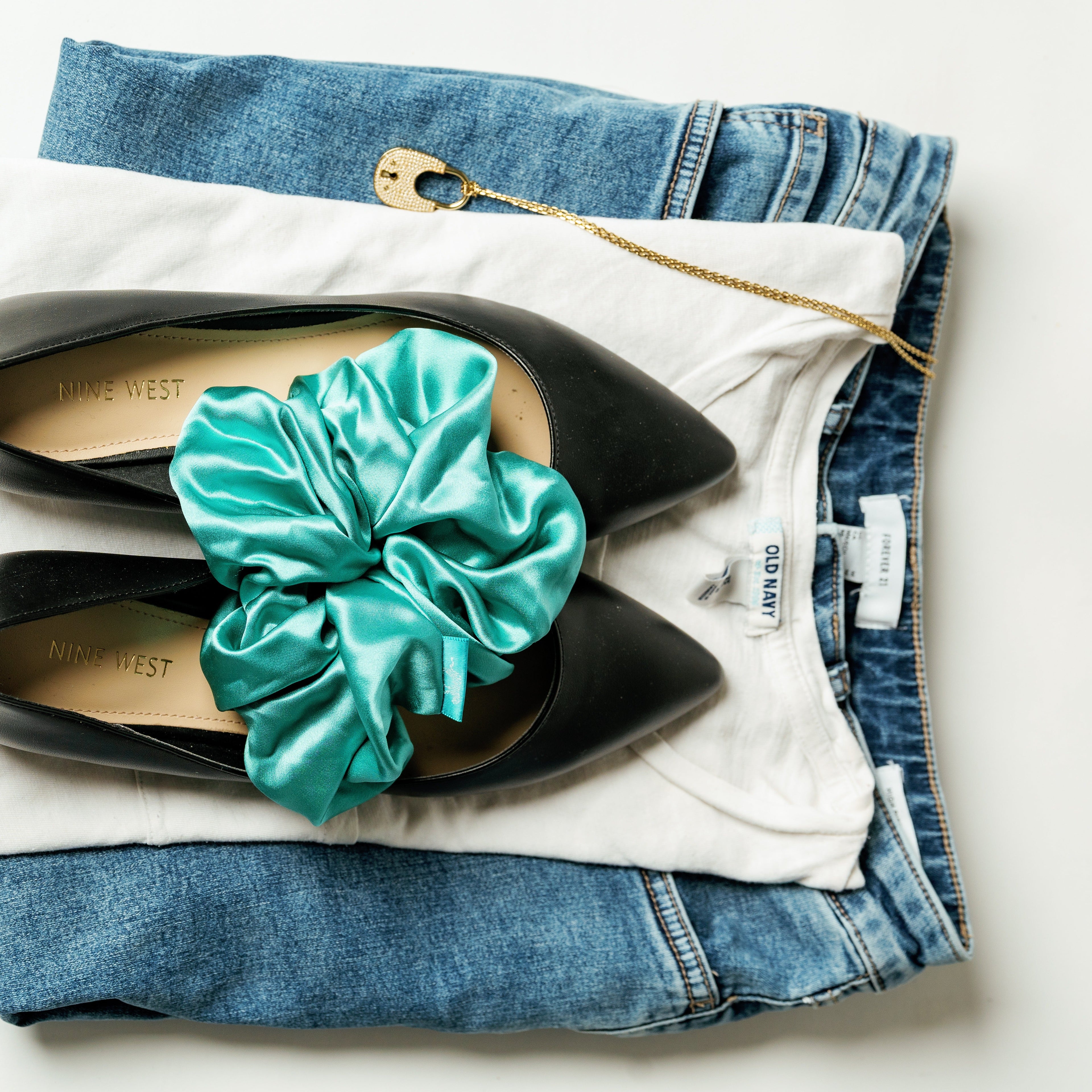 Organic Silk Oversized Scrunchie — Jade Green | 22 Momme Mulberry Silk