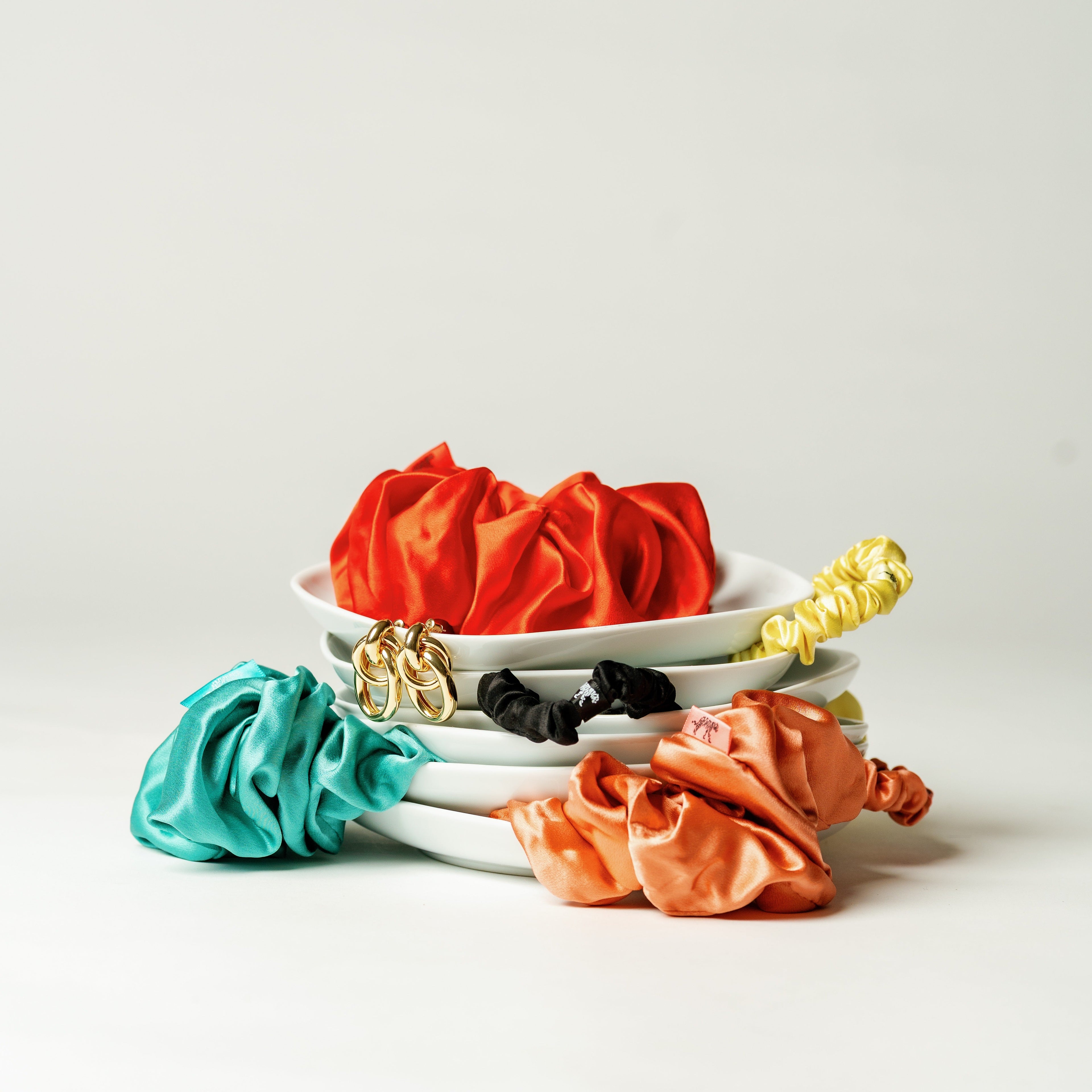 Organic Silk Oversized Scrunchie — Tomato Red | 22 Momme Mulberry Silk