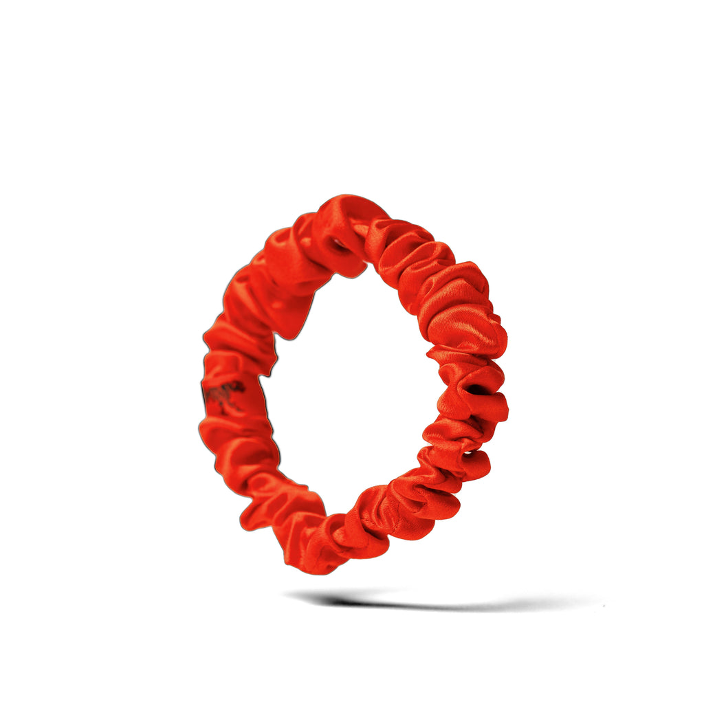 Organic Silk Scrunchie — Tomato Red | 22 Momme Mulberry Silk