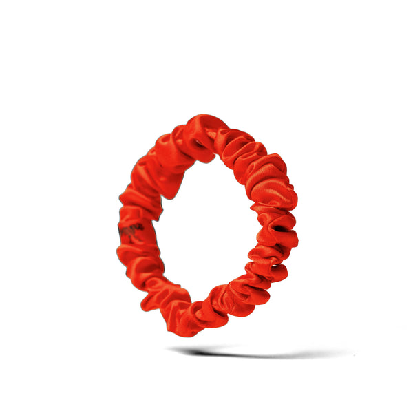 Organic Silk Scrunchie — Tomato Red | 22 Momme Mulberry Silk