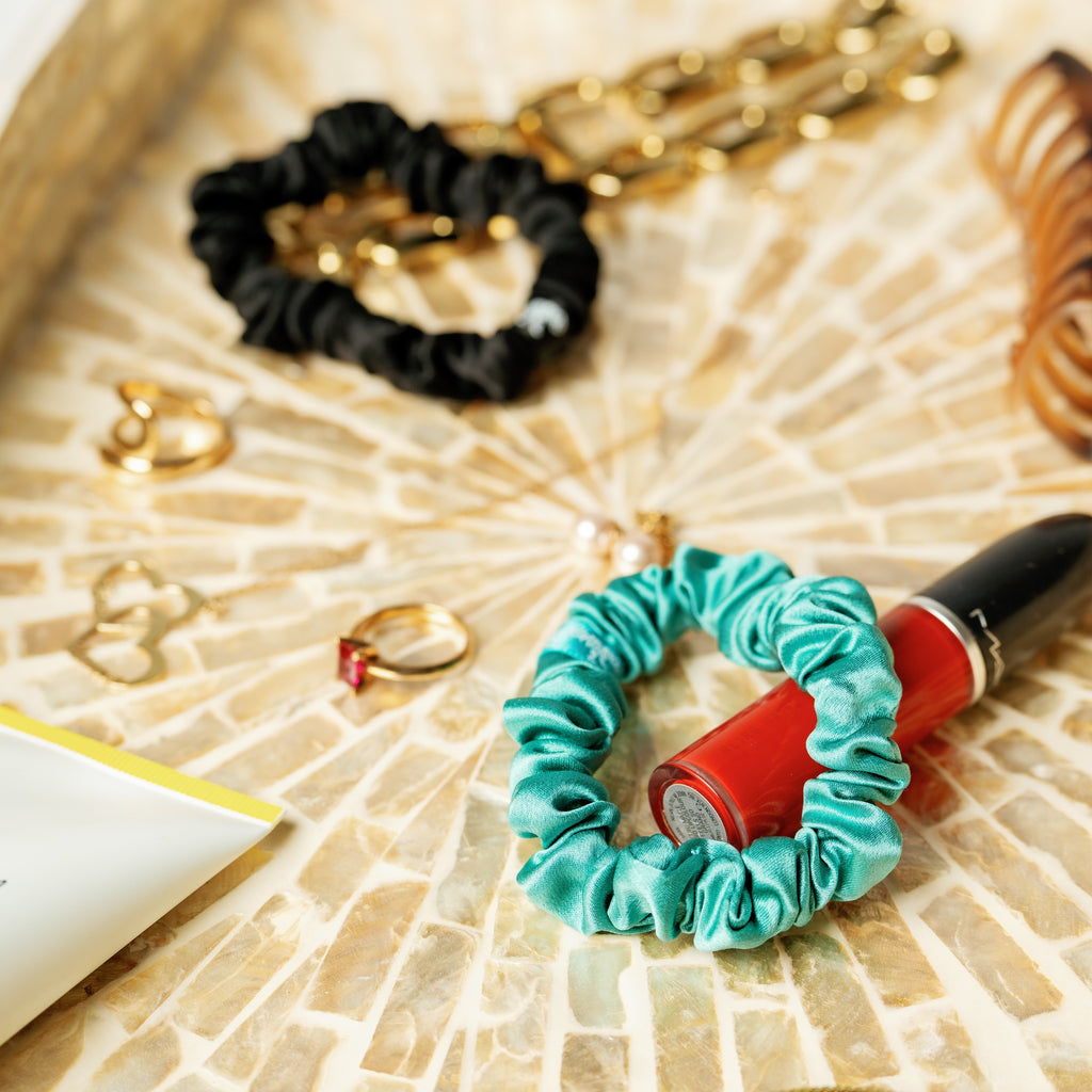 Organic Silk Scrunchie — Jade Green | 22 Momme Mulberry Silk