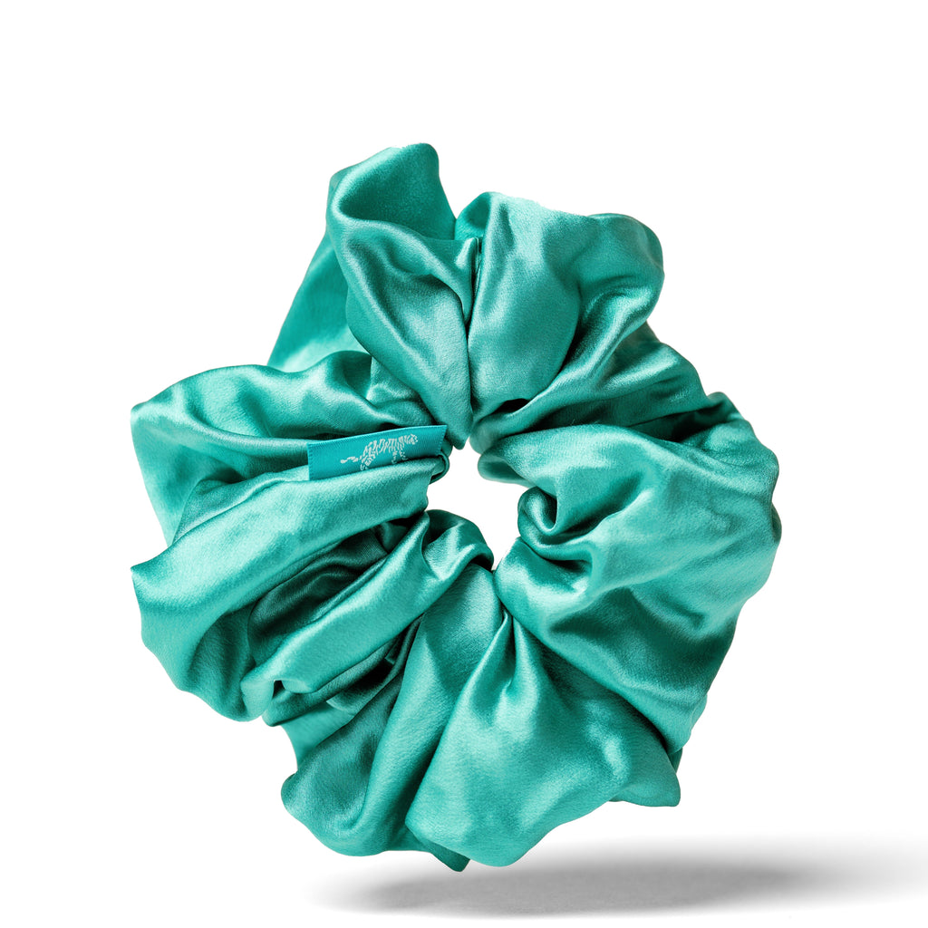 Organic Silk Oversized Scrunchie — Jade Green | 22 Momme Mulberry Silk