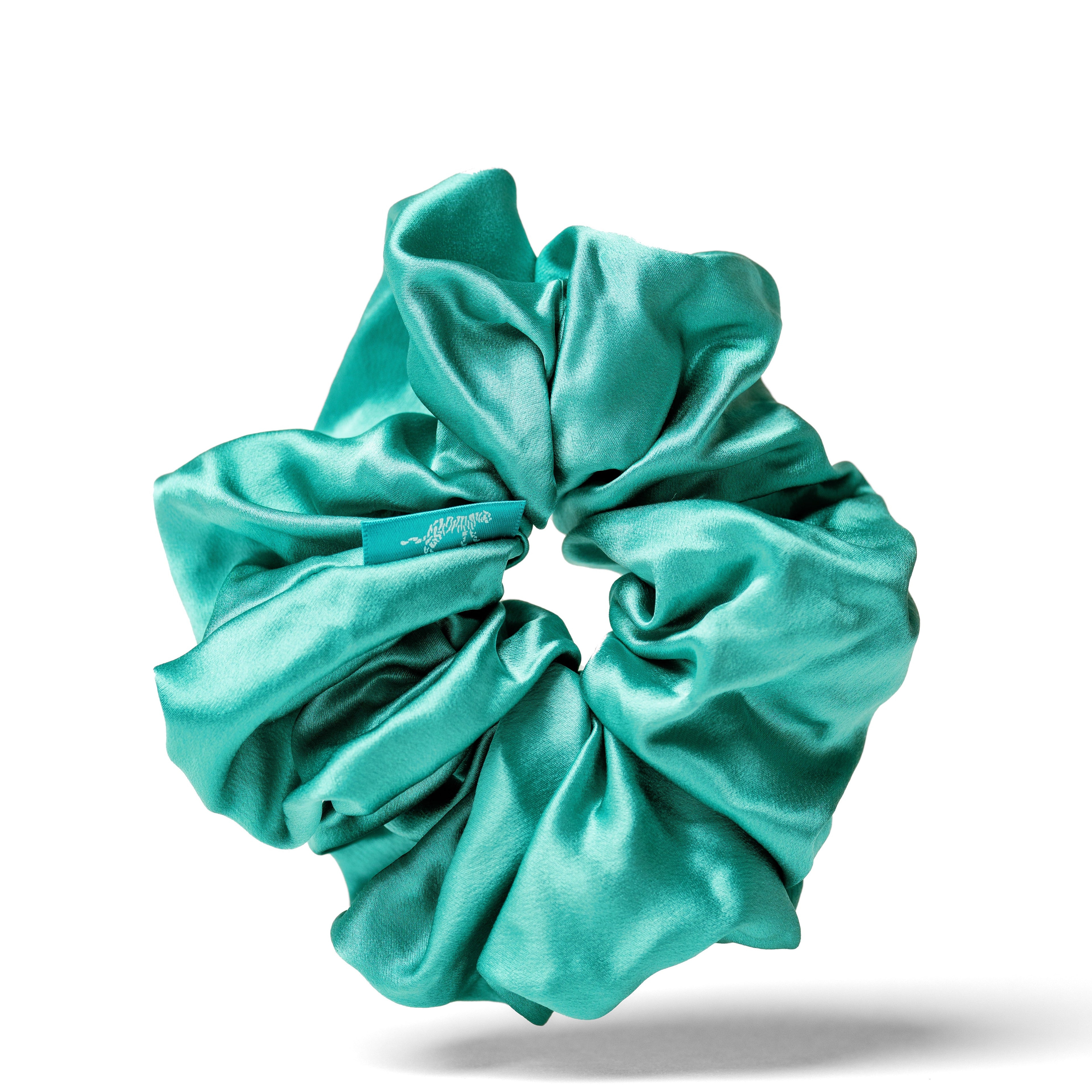 Organic Silk Oversized Scrunchie — Jade Green | 22 Momme Mulberry Silk