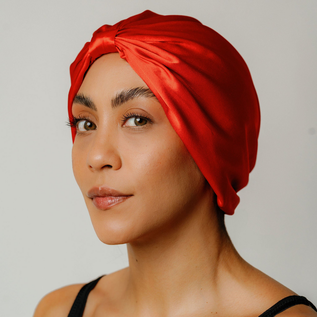 Organic Silk Sleep Bonnet — Tomato Red | 22 Momme Mulberry Silk