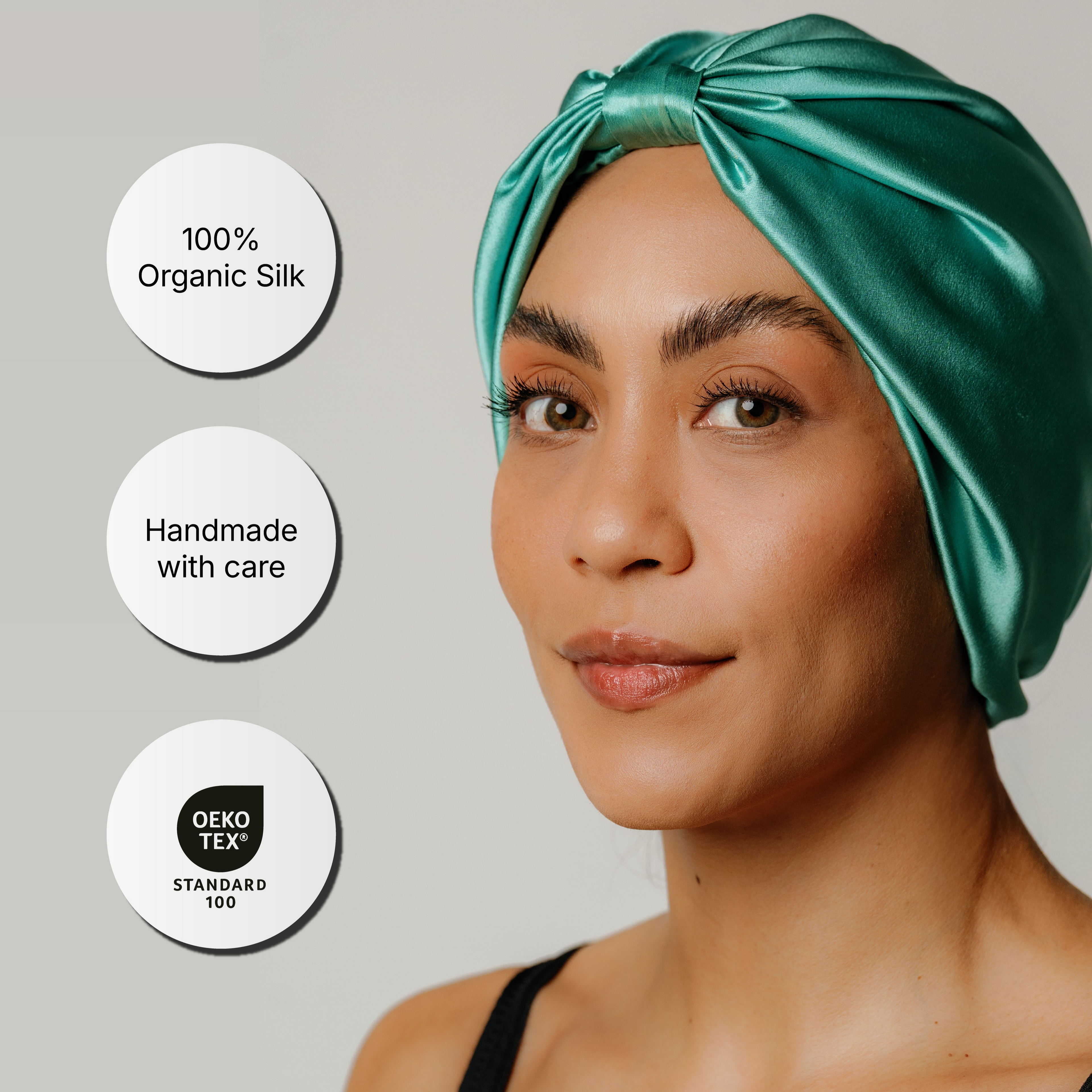Organic Silk Sleep Bonnet — Jade Green | 22 Momme Mulberry Silk