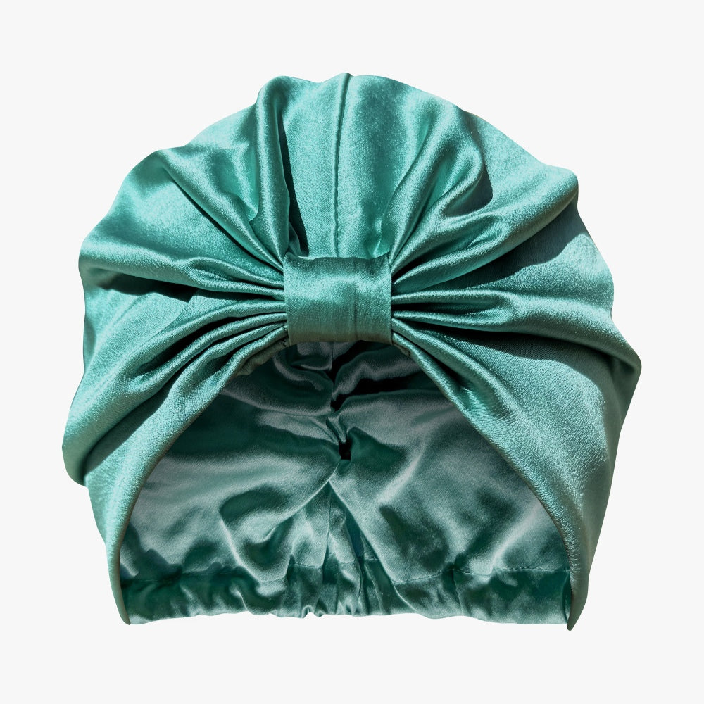 Organic Silk Sleep Bonnet — Jade Green | 22 Momme Mulberry Silk