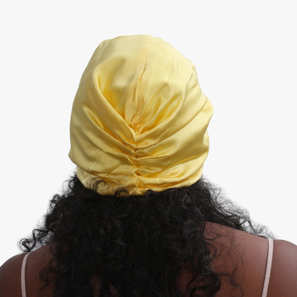 Organic Silk Sleep Bonnet — Sunshine Yellow | 22 Momme Mulberry Silk