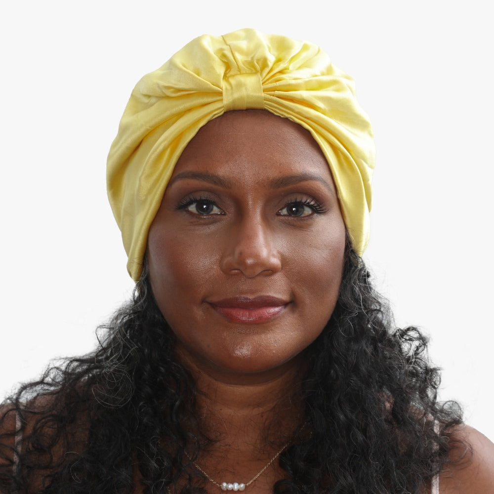 Organic Silk Sleep Bonnet — Sunshine Yellow | 22 Momme Mulberry Silk