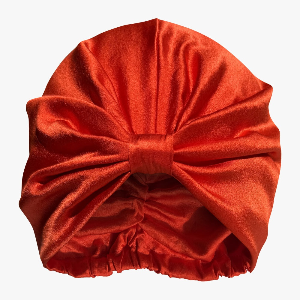 Organic Silk Sleep Bonnet — Tomato Red | 22 Momme Mulberry Silk