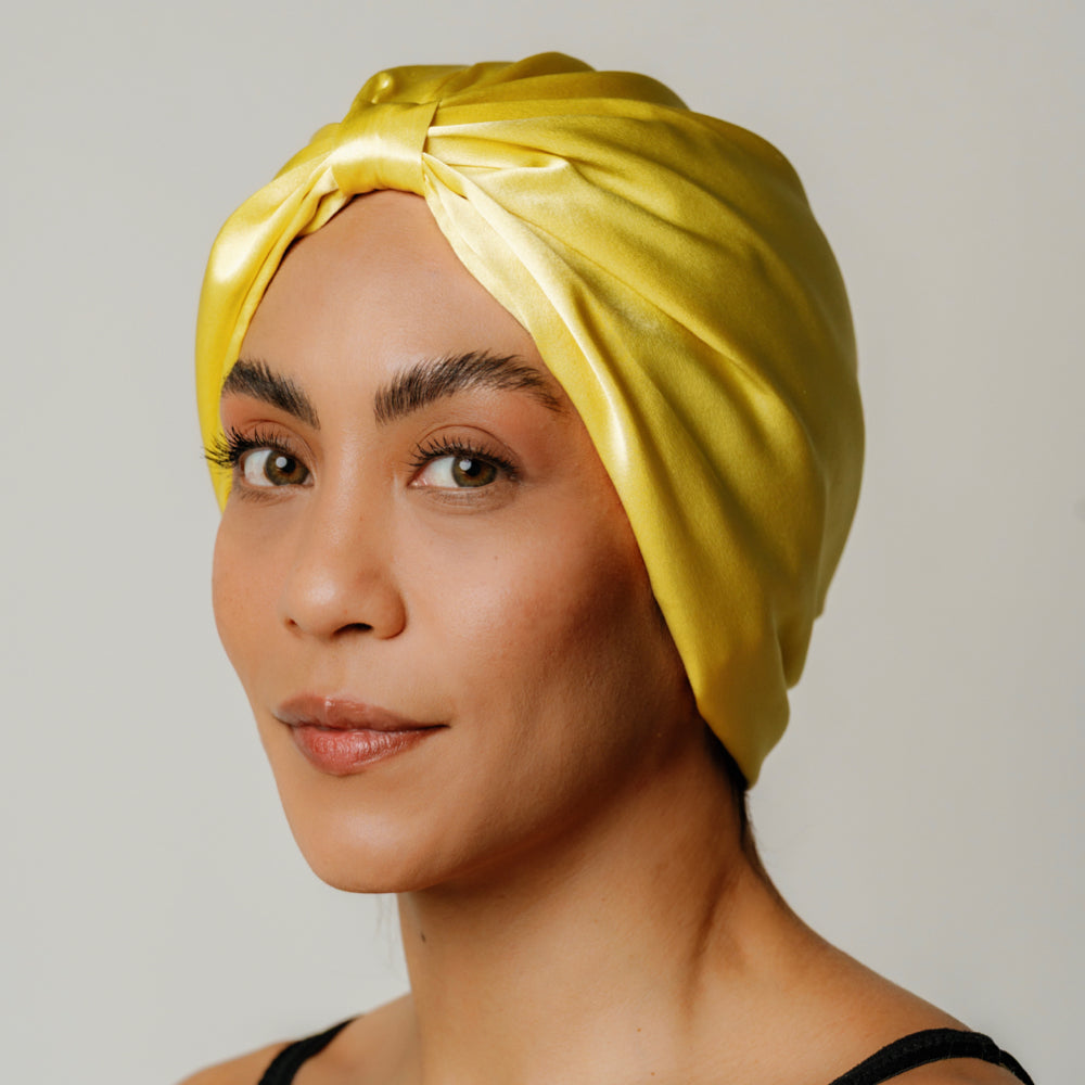 Organic Silk Sleep Bonnet — Sunshine Yellow | 22 Momme Mulberry Silk