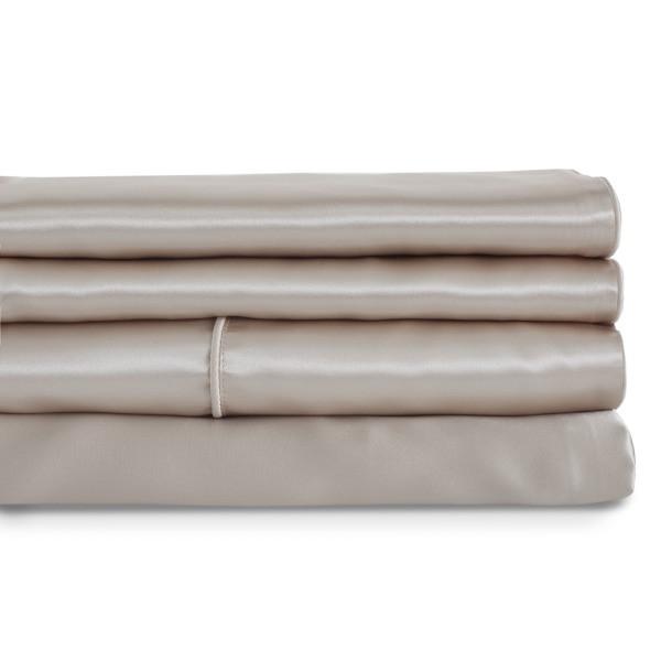 Soreia charmeuse silk pillowcase in soft, shiny silk with a smooth texture, showcasing the luxurious fabric and elegant design.