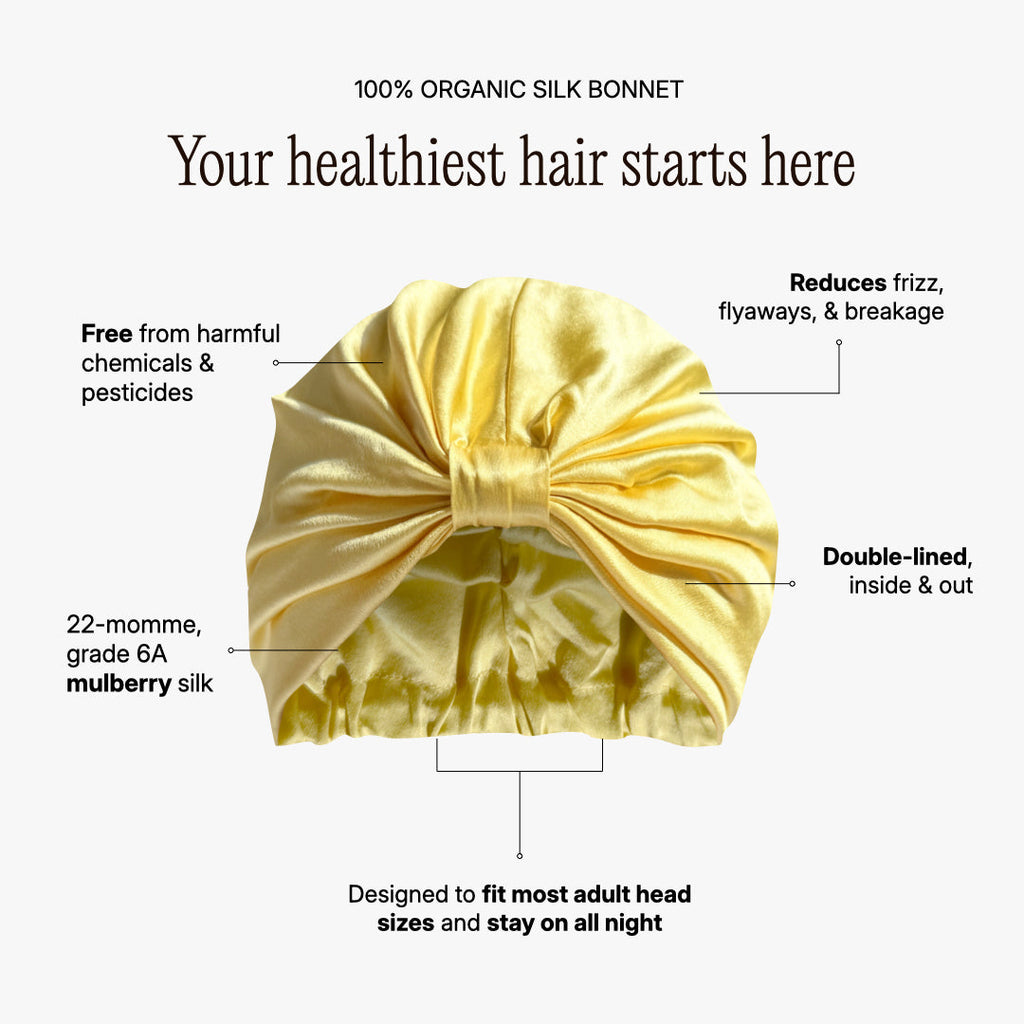 Organic Silk Sleep Bonnet — Sunshine Yellow | 22 Momme Mulberry Silk