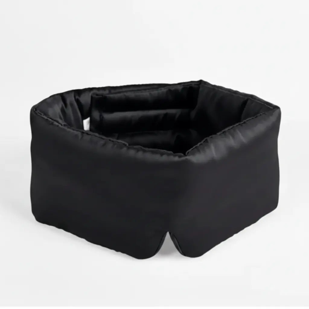 Soreia Silk Sleep Set includes a silk sleep mask, bonnet, and scrunchies made from luxurious Mulberry silk.